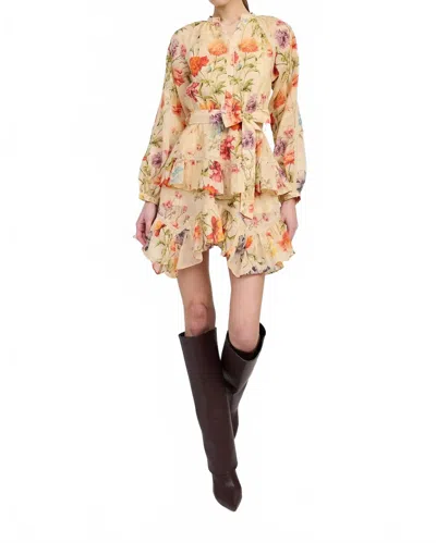 EN SAISON YASMEEN MINI DRESS IN NATURAL FLORAL