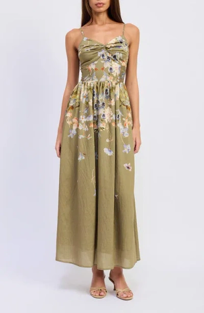 En Saison Yvette Floral Maxi Dress In Green