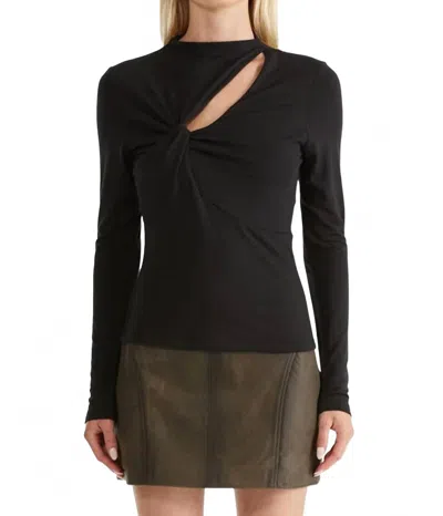 Ena Pelly Angel Twist Long Sleeve Top In Black