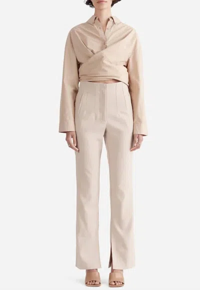 Ena Pelly Halle Split Leg Pant In Cream In White