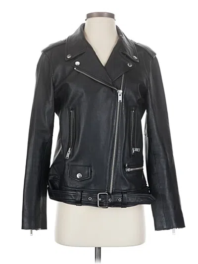 Pre-owned Ena Pelly Leather Jacket In Black