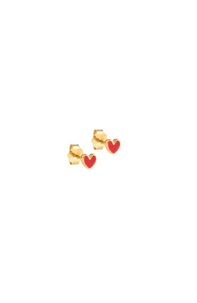 Enamel Copenhagen Amore Studs In Gold