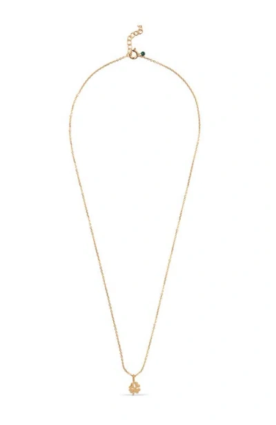 Enamel Copenhagen Four-leaf Clover Necklace In Gold