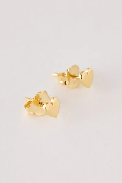 Enamel Copenhagen Heart Post Earrings In Gold