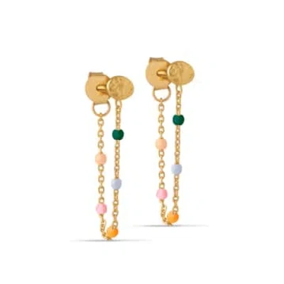 Enamel Copenhagen Womens Dreamy Lola 18ct Yellow Gold-plated Recycled Sterling-silver And Pearl Drop