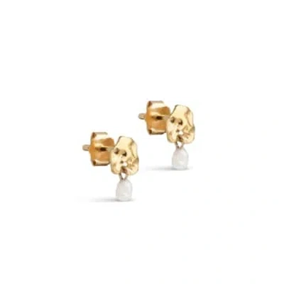 Enamel Copenhagen Mio Pearl Stud Earrings In Gold