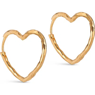 Enamel Copenhagen Organic Heart Medium Hoops In Gold