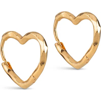 Enamel Copenhagen Organic Heart Small Hoops In Gold