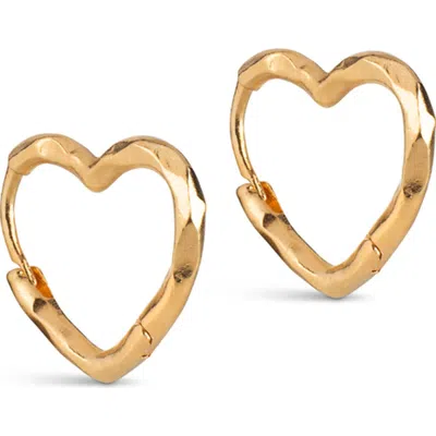 Enamel Copenhagen Organic Heart Small Hoops In Gold