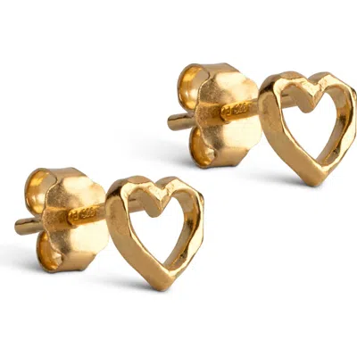 Enamel Copenhagen Organic Heart Studs In Gold