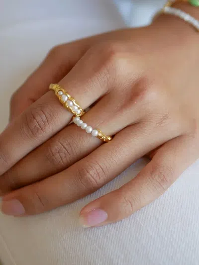 Enamel Copenhagen Pearl-embellished Ring In Gold