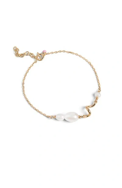 Enamel Copenhagen Pearlie Twist Bracelet In Gold