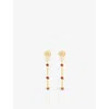 Enamel Copenhagen Womens Copper Lola 18ct Yellow Gold-plated Sterling-silver And Enamel Earrings In Copper