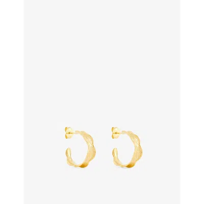 Enamel Copenhagen Womens Gold Ane Small 18ct Yellow Gold-plated Sterling-silver Hoop Earrings