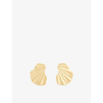 Enamel Copenhagen Womens Gold Wave 18ct Yellow Gold-plated Sterling-silver Earrings