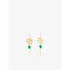 Enamel Copenhagen Womens Grass Green Kai 18ct Yellow Gold-plated Sterling-silver Earrings In Grass Green