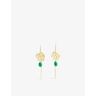 Enamel Copenhagen Womens Grass Green Kai 18ct Yellow Gold-plated Sterling-silver Earrings