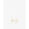 Enamel Copenhagen Womens Evie 18ct Yellow Gold-plated Sterling-silver, Freshwater Pearl And Zirconia Stud Earrings In Pearl