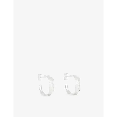 Enamel Copenhagen Womens Silver Ane Small Sterling-silver Hoop Earrings
