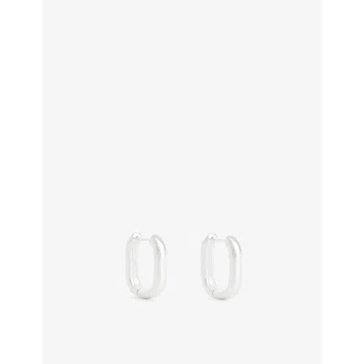Enamel Copenhagen Womens Silver Square Recycled-silver Hoop Earrings