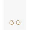 Enamel Copenhagen Womens 925s/gp/m Heart Small 18ct Yellow Gold-plated 925 Sterling Silver Hoops In Gold