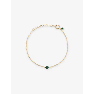 Enamel Copenhagen Womens  Balloon 18ct Yellow Gold-plated 925 Sterling-silver Bracelet In Petrol Green