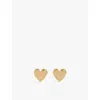 Enamel Copenhagen Womens Heart Studs 18ct Yellow Gold-plated 925 Recycled Sterling Silver Earrings In Gold