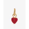 Enamel Copenhagen Womens Red Amore 18ct Yellow Gold-plated 925 Sterling Silver Earring Charm