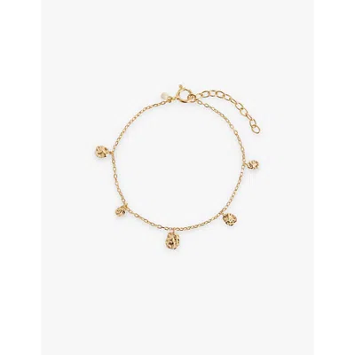 Enamel Copenhagen Womens  Refined Charms 18ct Yellow Gold-plated 925 Recycled Sterling Silver Bracele
