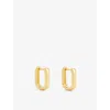 Enamel Copenhagen Womens Gold Square 18ct Yellow Gold-plated Recycled Silver And Cubic Zirconia Hoop In Gold