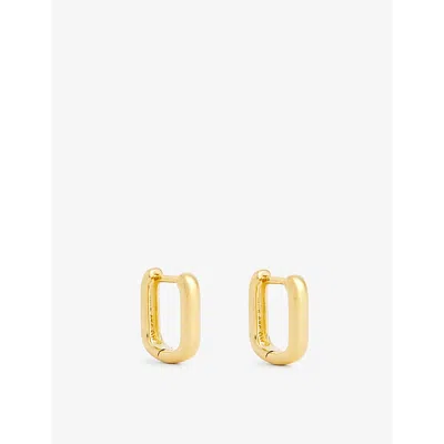 Enamel Copenhagen Womens Gold Square 18ct Yellow Gold-plated Recycled Silver And Cubic Zirconia Hoop