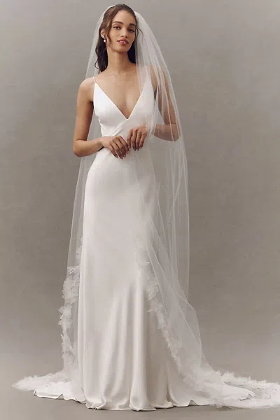 Enaura Floral Petal Cathedral Veil In Yellow