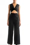 Encantadore Dalia Jumpsuit In Black In Black