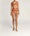 Encantadore Rose Bikini Bottom In Rubi In Multi