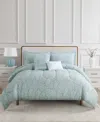 Enchante Accessories 9-pc. Reversible Jacquard Microfiber Comforter Set, King, Created For Macy's In Blue