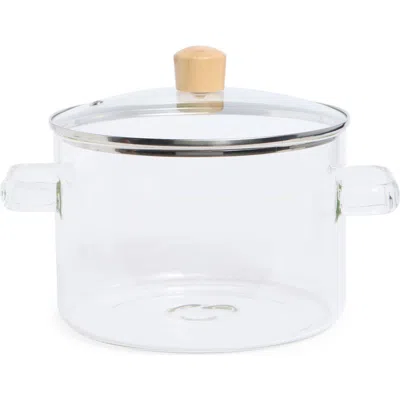 Enchante Glass Pot With Lid In Transparent