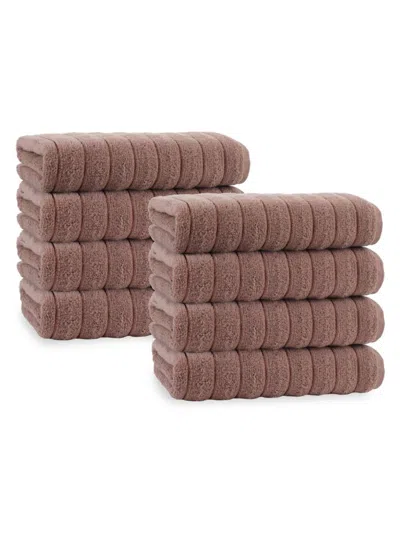 Enchante Home Kids' 8-piece Turkish Cotton Hand Towel Set In Brown