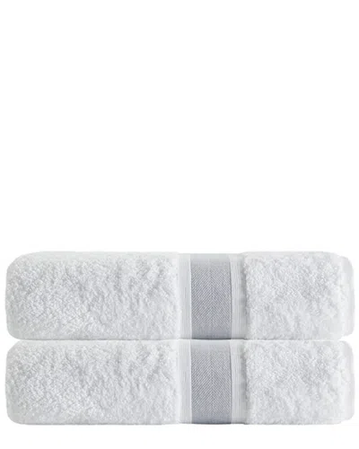 ENCHANTE HOME DEPERA HOME SET OF 2 UNIQUE SILVER STRIPE BATH TOWELS