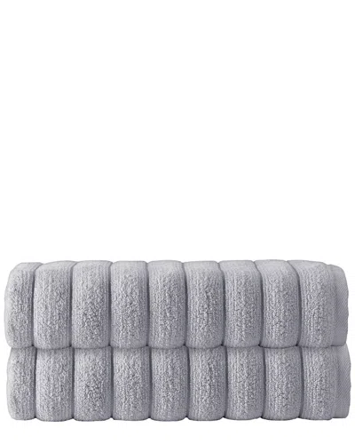 Enchante Home Set Of 2 Vague Turkish Cotton Bath Towels In Gray