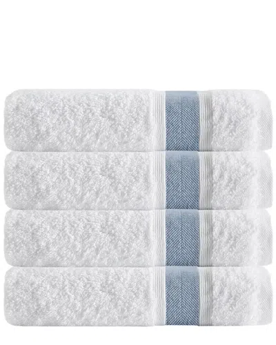 Enchante Home Set Of 4 Unique Anthracite Stripe Bath Towels