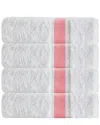 Enchante Home Set Of 4 Unique Salmon Stripe Bath Towels