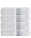 Enchante Home Set Of 4 Unique Silver Stripe Bath Towels