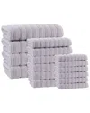 Enchante Home Vague Turkish Cotton 16pc Towel Set In Silver