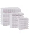 Enchante Home Vague Turkish Cotton 16pc Towel Set In White
