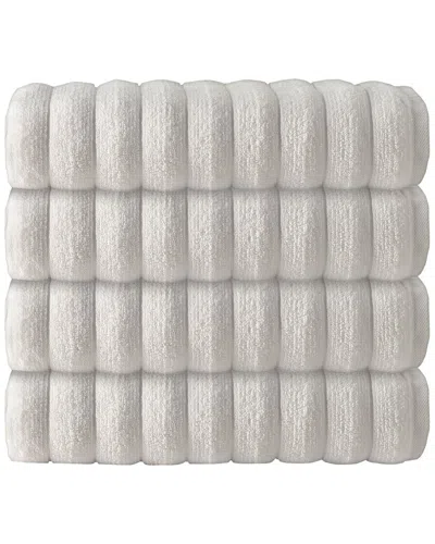 Enchante Home Vague Turkish Cotton 4pc Hand Towels In Cream