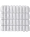 Enchante Home Vague Turkish Cotton 4pc Hand Towels In White
