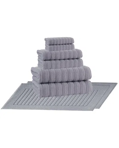 Enchante Home Vague Turkish Cotton 8pc Towel Set In Silver
