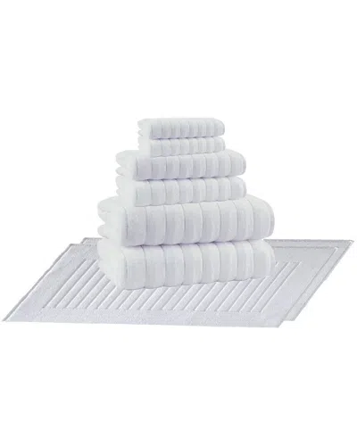 Enchante Home Vague Turkish Cotton 8pc Towel Set In White