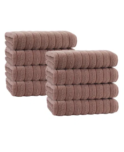 Enchante Home Vague 8-pc. Hand Towels Turkish Cotton Towel Set In Beige,khak