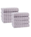 Enchante Home Vague Turkish Cotton 8-pc. Hand Towel Set In Silver
